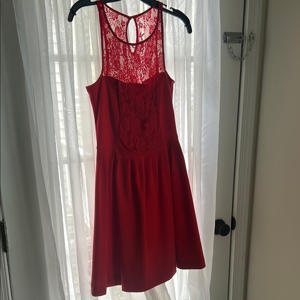 Elegant Red Lace Dress